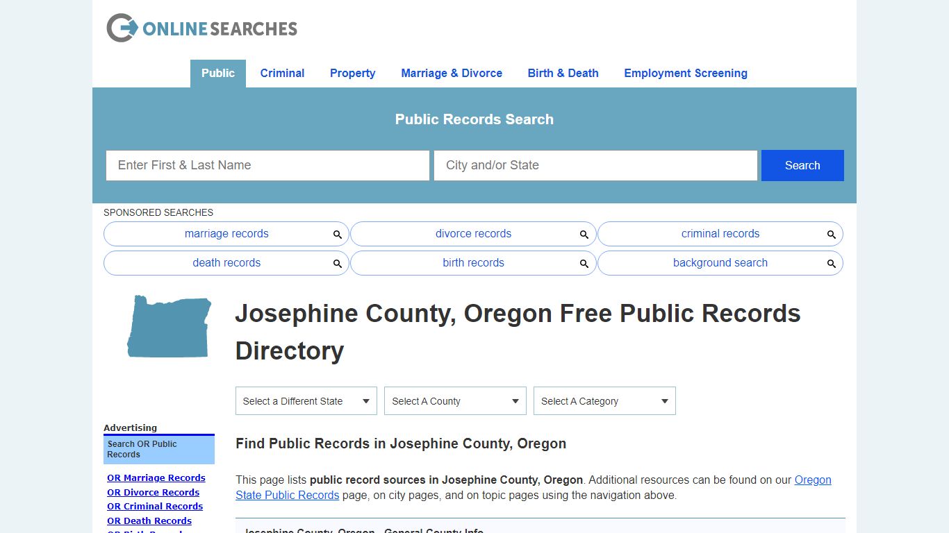 Josephine County, Oregon Public Records Directory