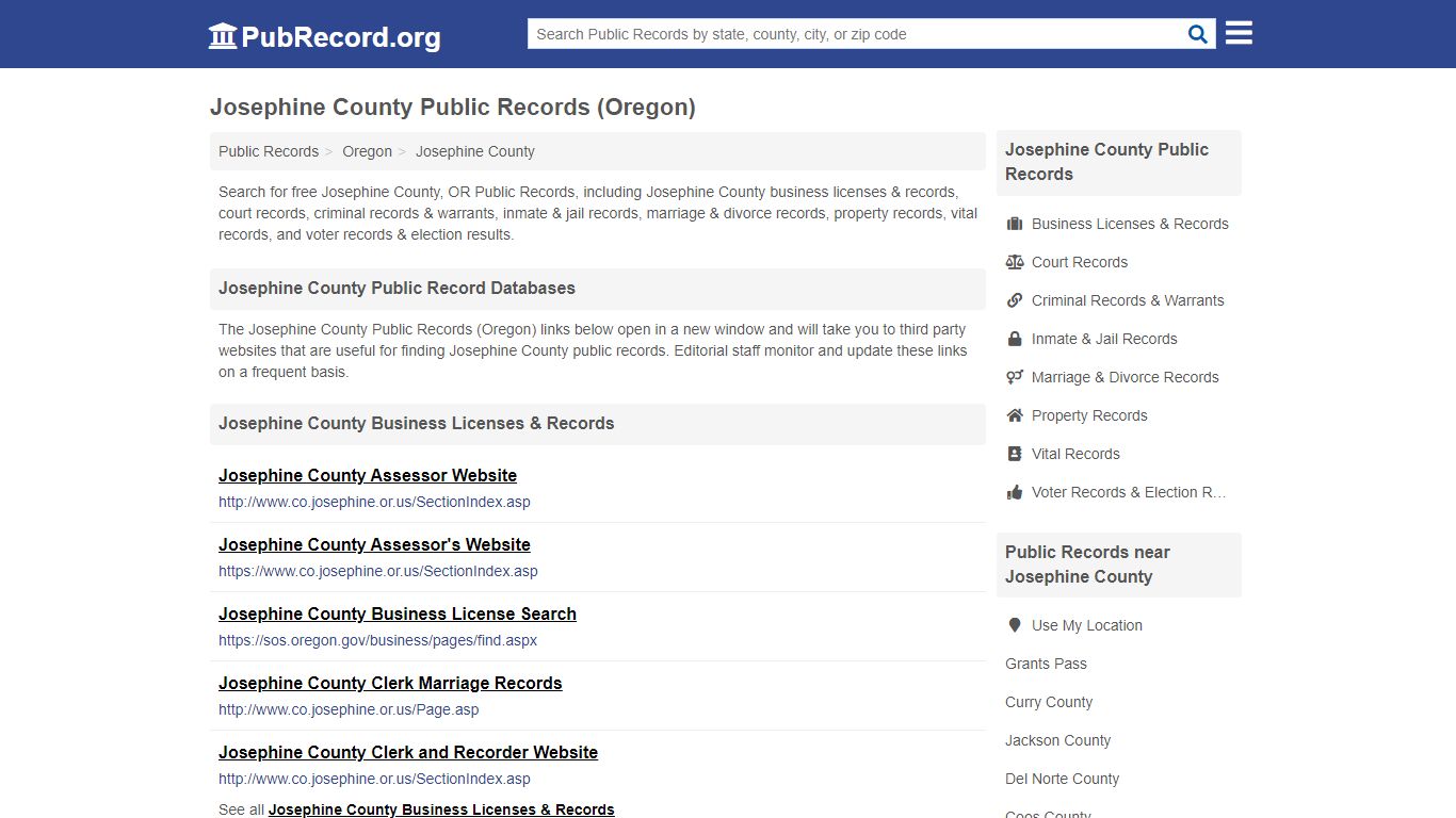 Free Josephine County Public Records (Oregon Public Records)