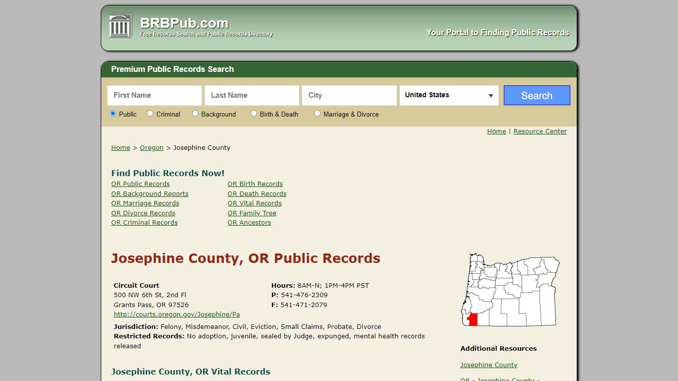 Josephine County Public Records | Search Oregon Government ...